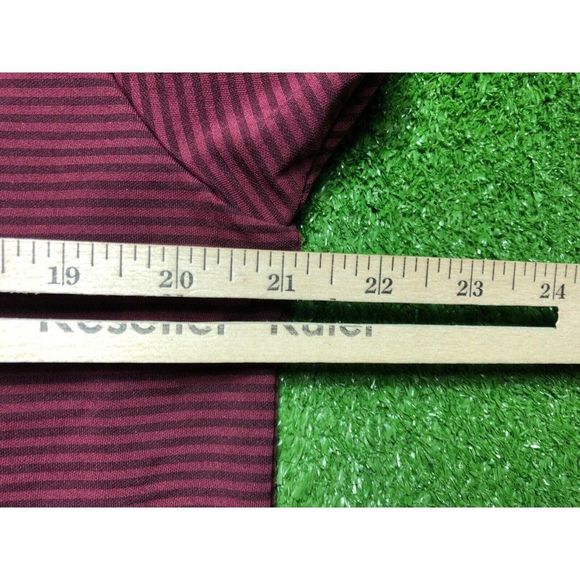 Columbia A&M Mens Maroon Striped Short Sleeve Polo Shirt Size Medium - Picture 6 of 10